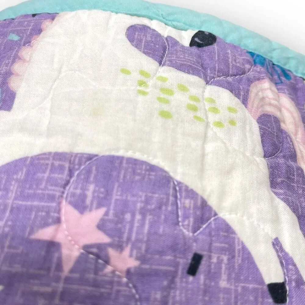 Urban Habitat Kids Ella Unicorn Quilt Quilted 3 Pillow Shams Purple Teal Used